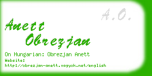 anett obrezjan business card